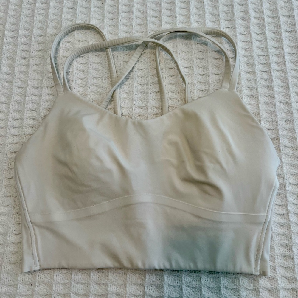 Lululemon Like a Cloud Longline Bra Light Support, B/C Cup in Size 4 White
